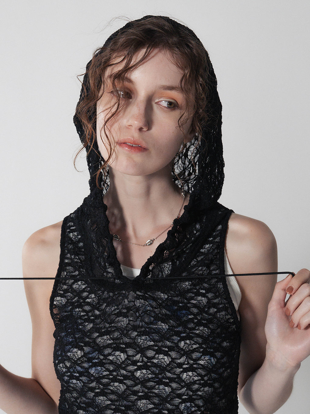 LACE HOODIE NS TOP