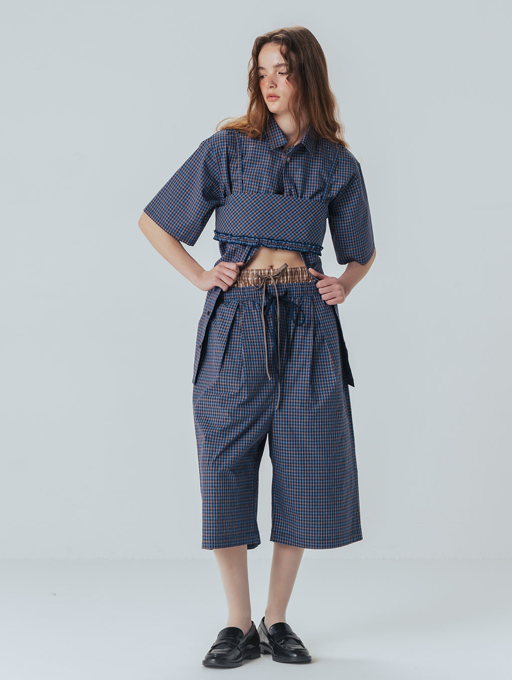 UNIVERSAL CHECK HALF PANTS