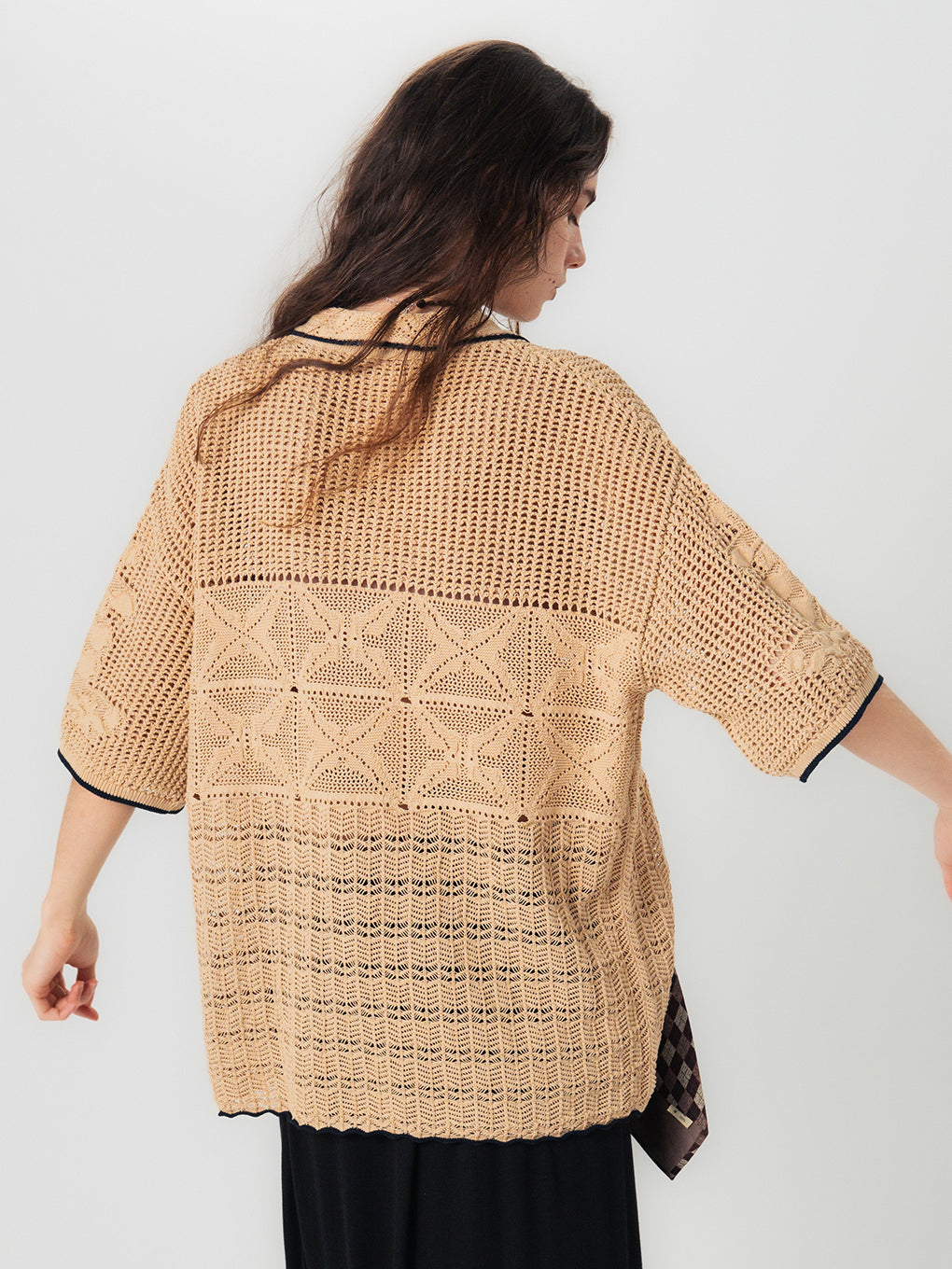 MIX PATTERN KNIT SHIRT
