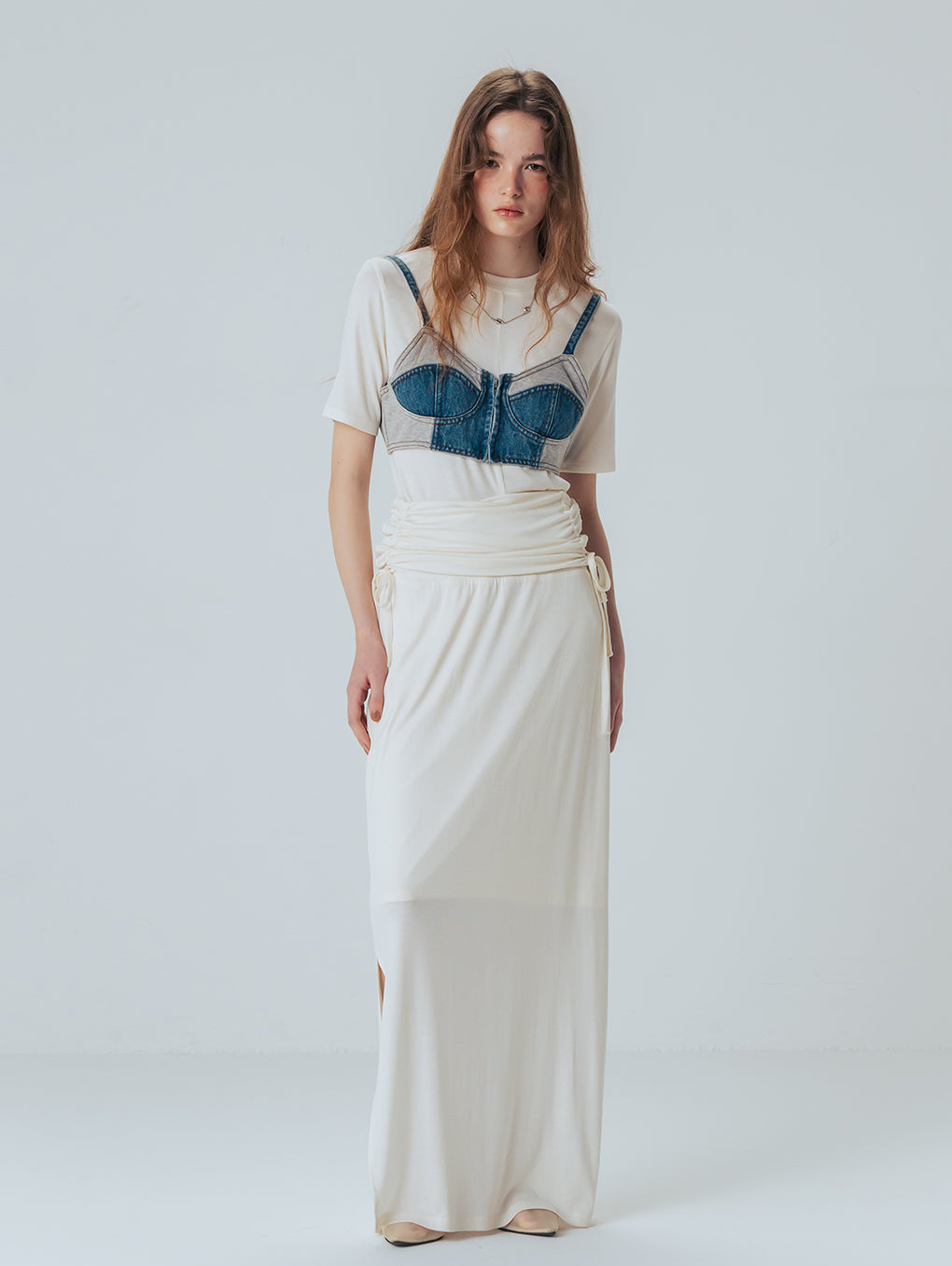 MELLOW CUT SHIRRING SKIRT