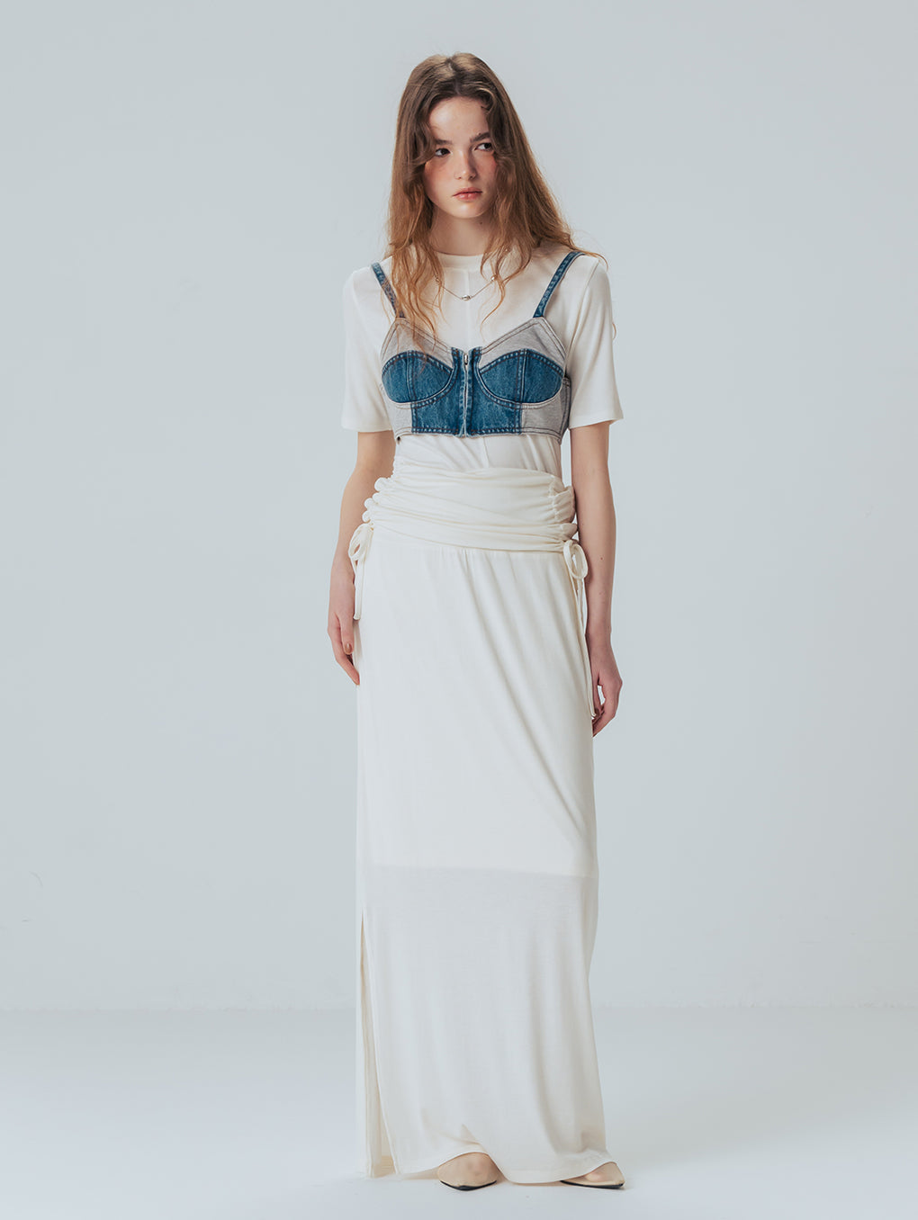 MELLOW CUT SHIRRING SKIRT