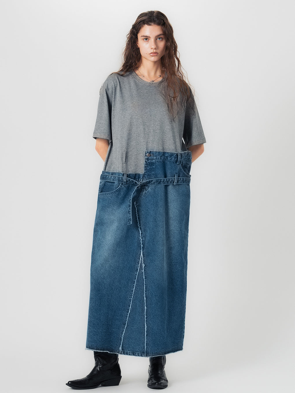 【1月3日まで限定価格】ELCHELE SEPARATE DENIM TUNIC FRENCHTERRY DENIM OP