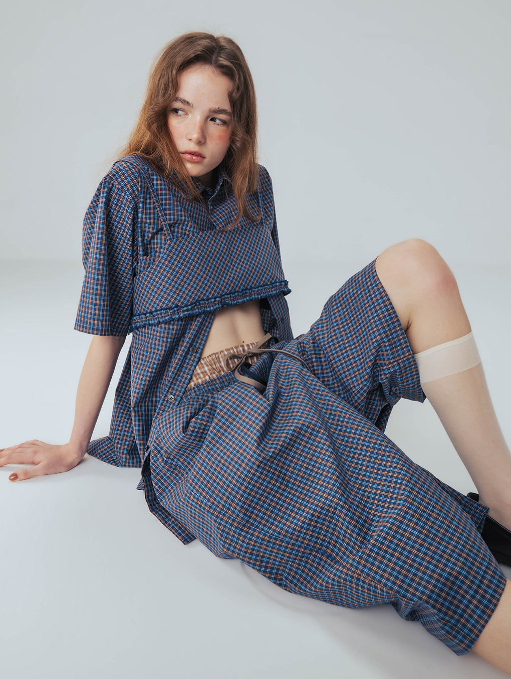 UNIVERSAL CHECK HALF PANTS
