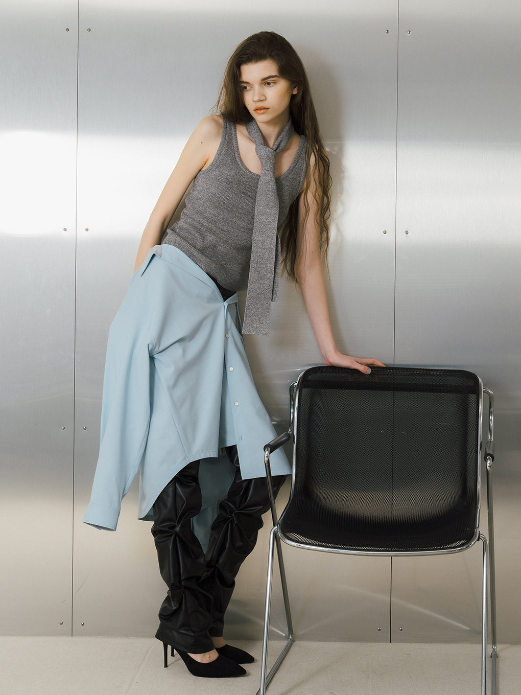 TIE WITH KNIT TANK