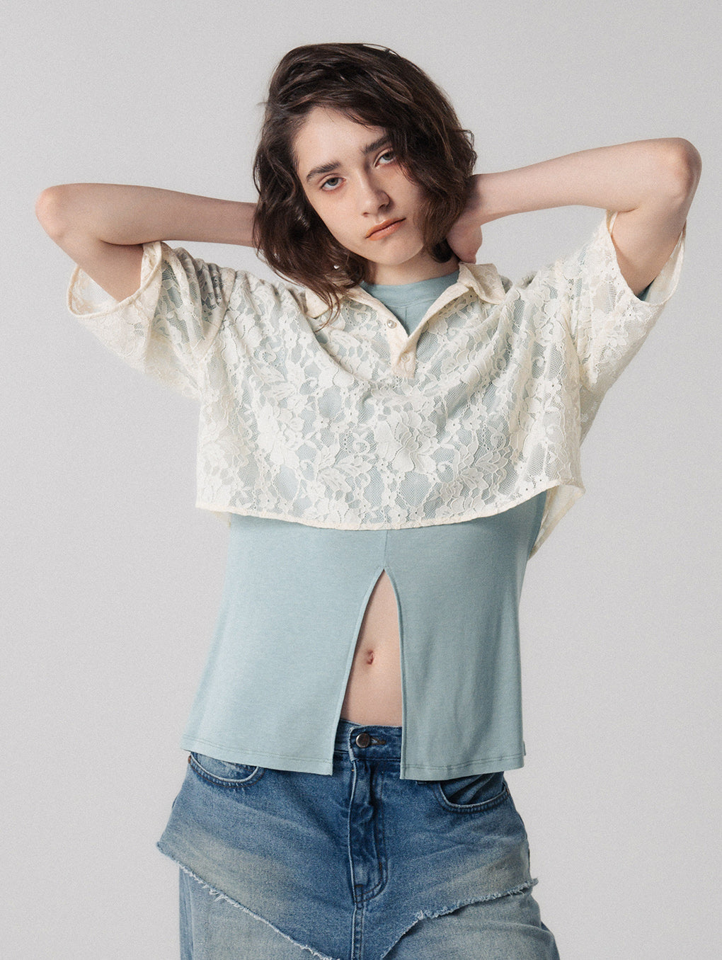 LACE POLO SHIRT