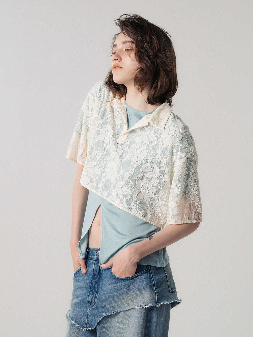 LACE POLO SHIRT