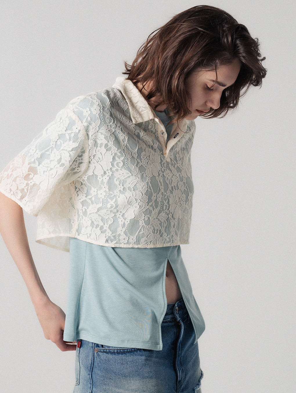 LACE POLO SHIRT