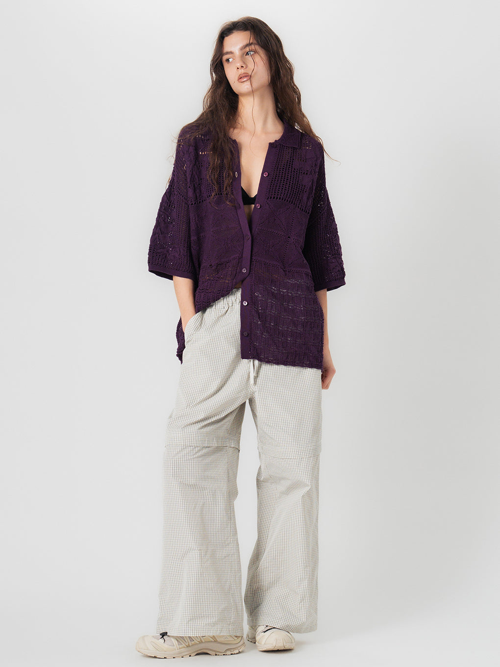 MIX PATTERN KNIT SHIRT