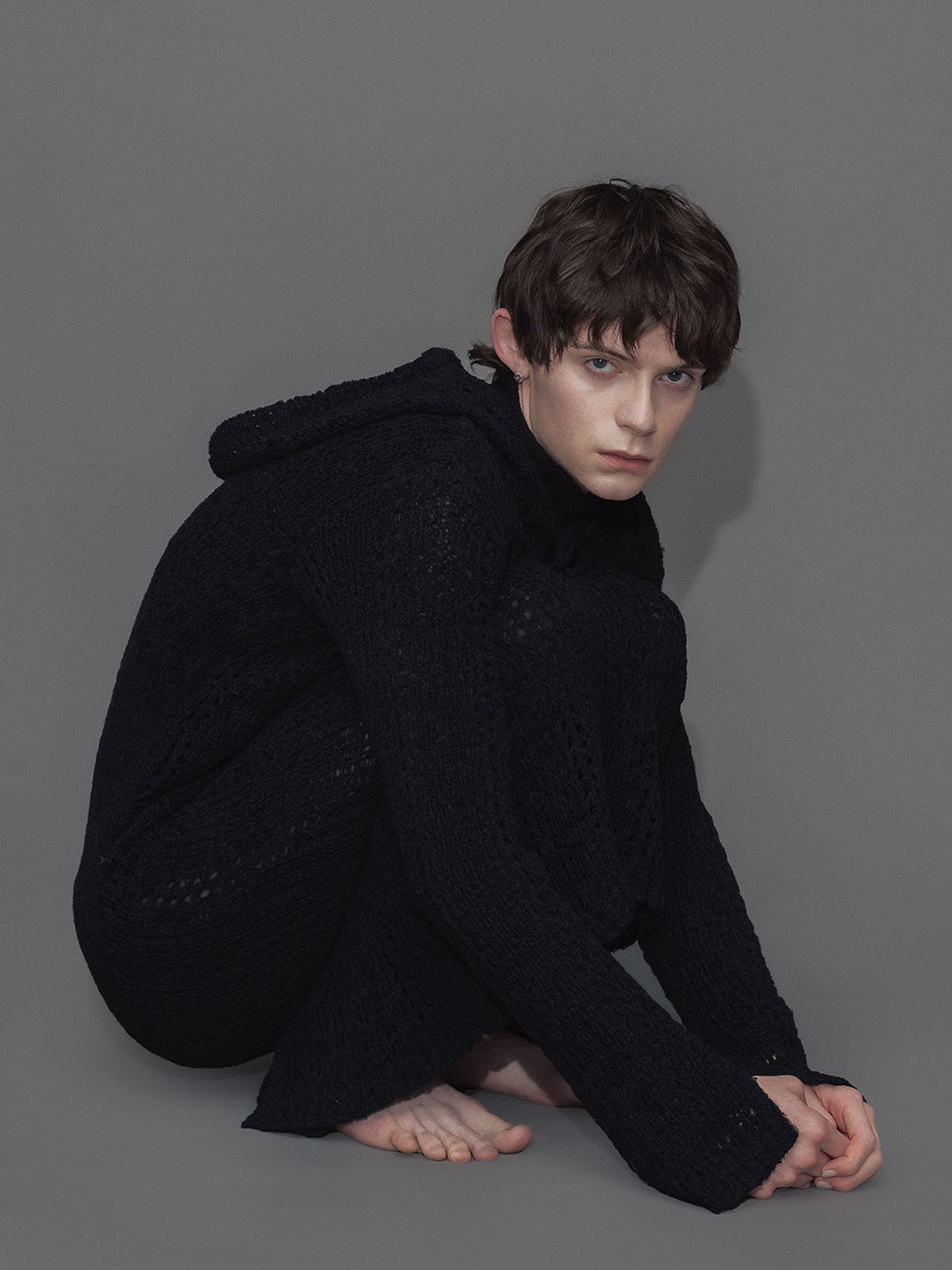 KNIT CROCHET HOODIE OP
