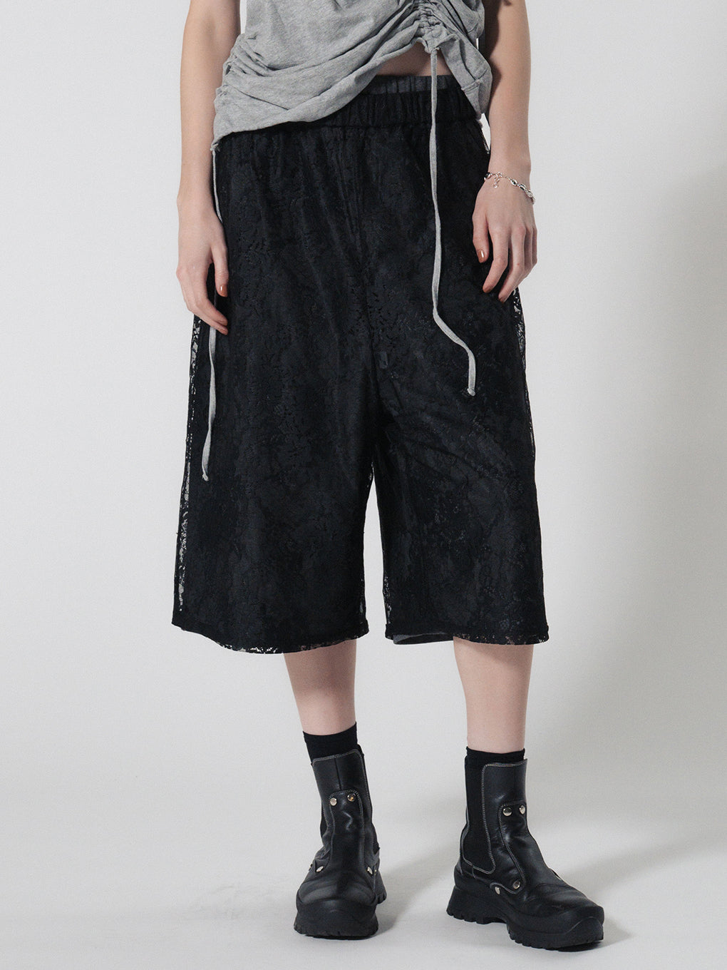 【限定セール】ELCHELE FRENCHTERRYLACE HALFPANTS FRENCH TERRY×LACE HALF PANTS