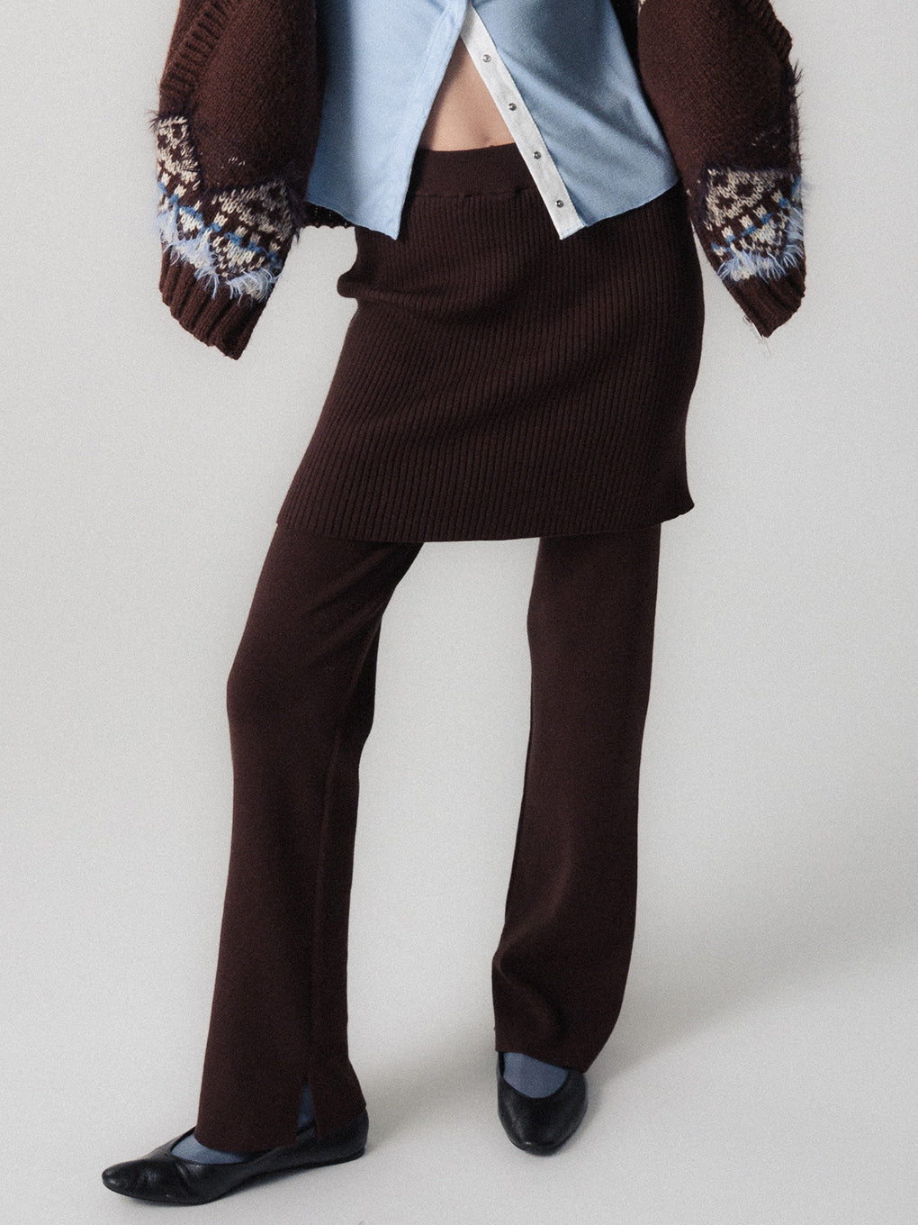 COMFY KNIT SKIRT PANTS