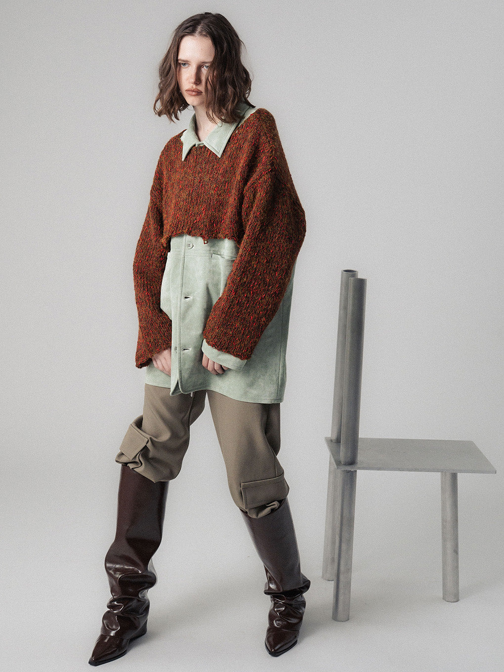 NEP YARN SEPARATE KNIT TOP