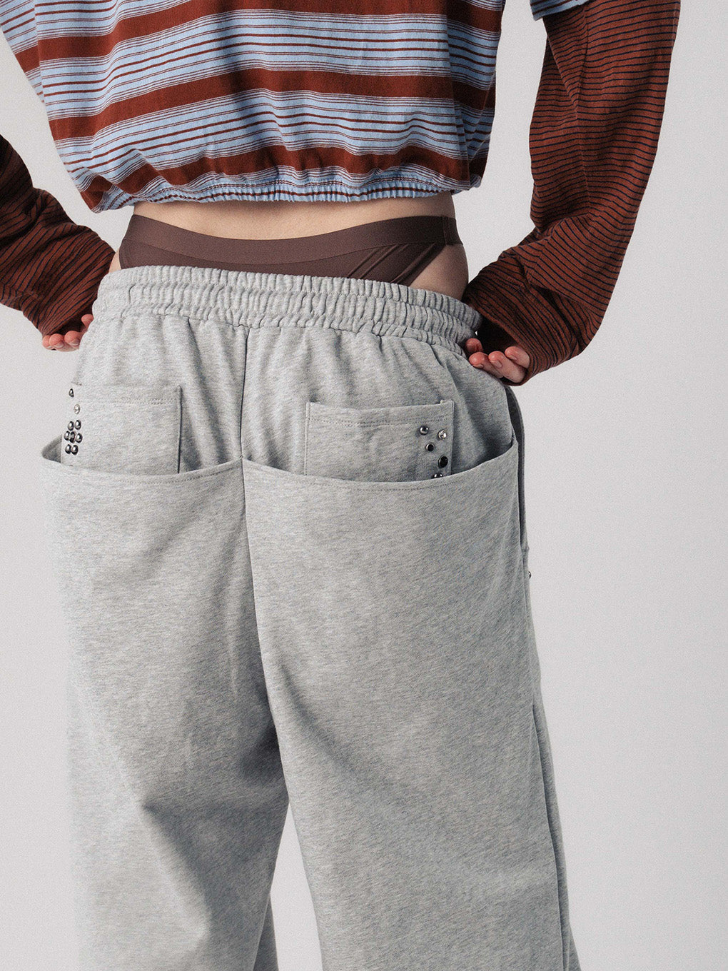 FRENCH TERRY STUDS PANTS