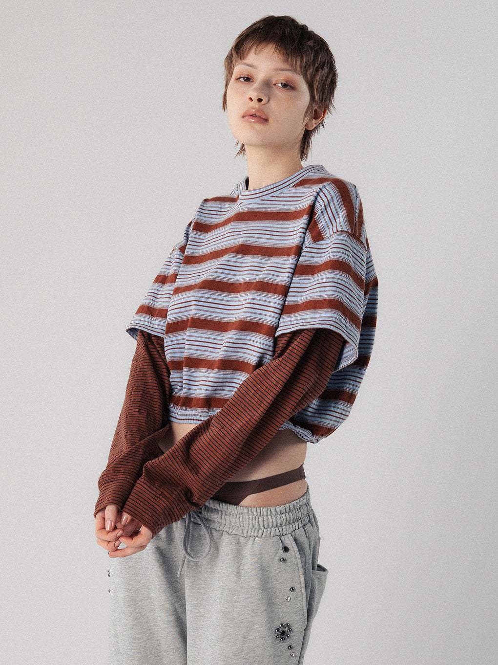 LAYERED BORDER LS TEE