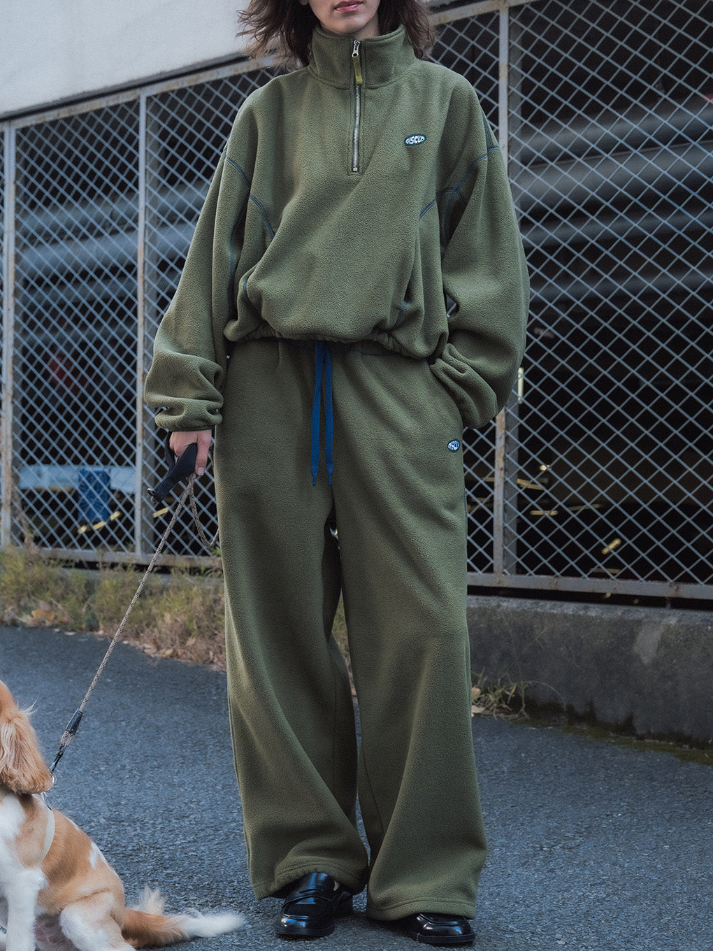 DISCUS FLEECE WIDE PANTS