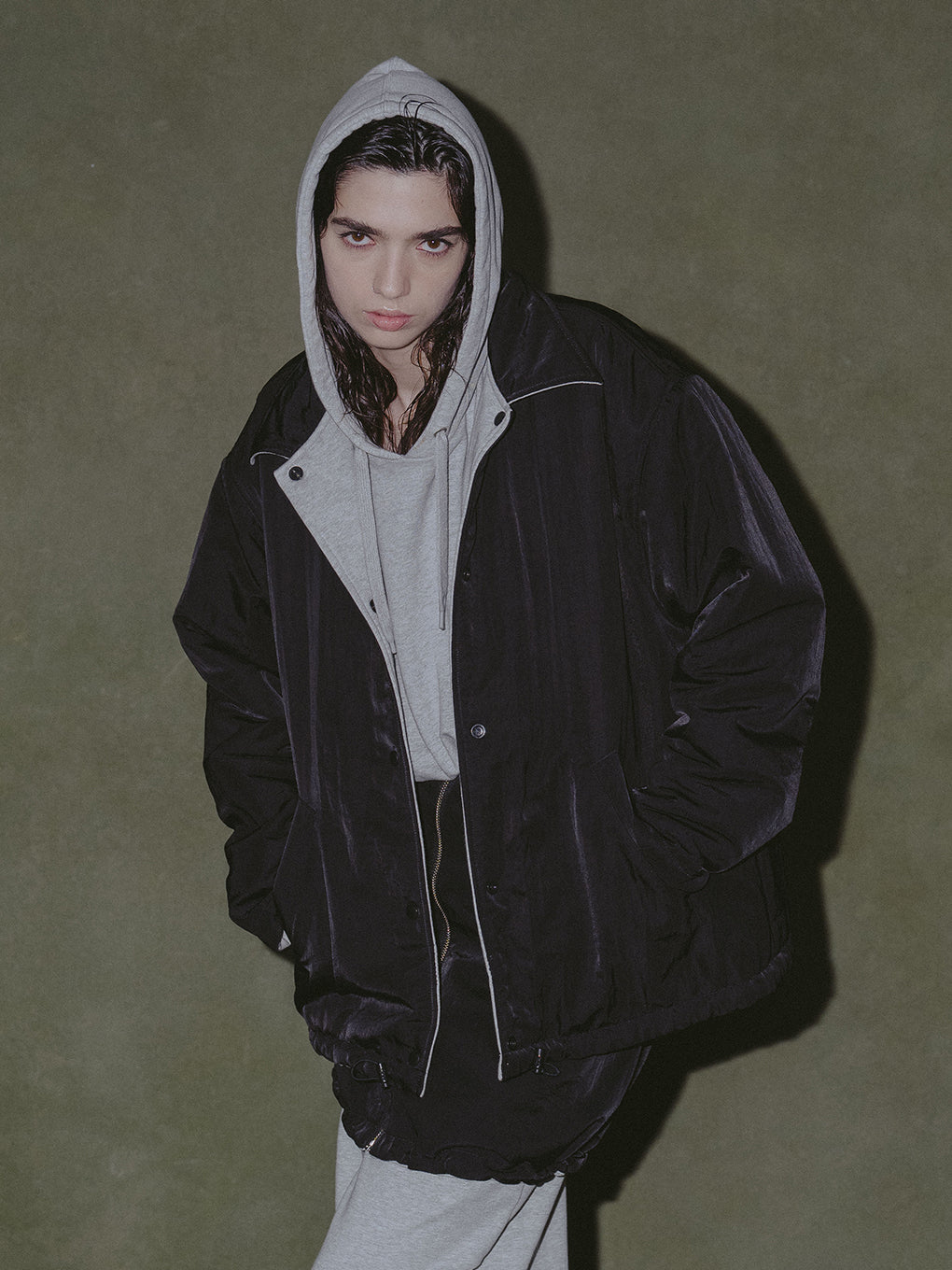 FRENCH TERRY REVERSIBLE COACH JACKET