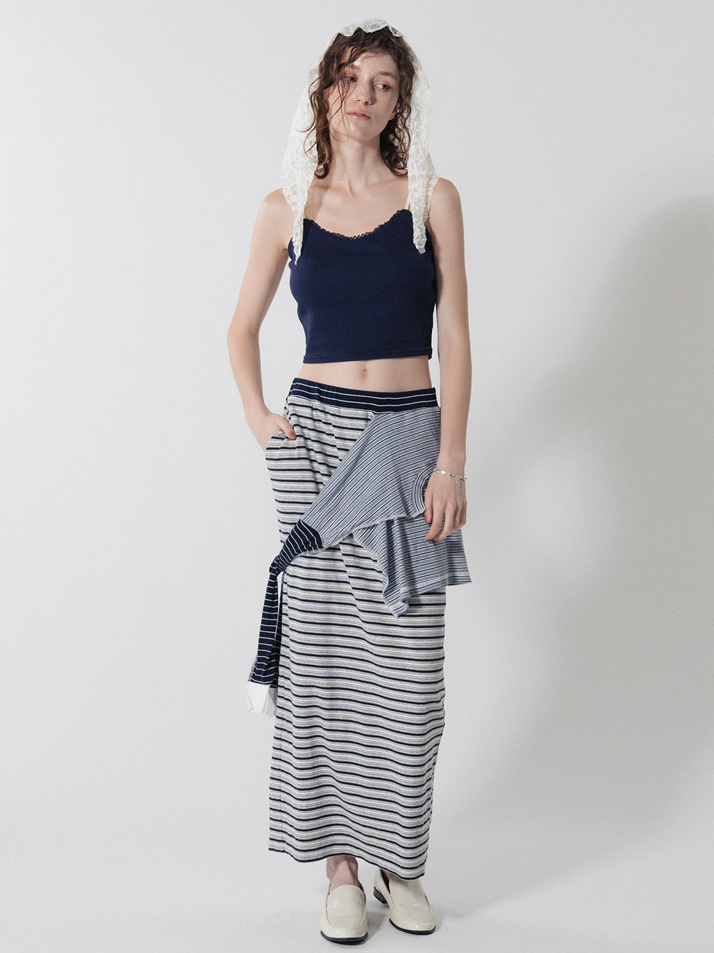 BORDER LAYERED SKIRT
