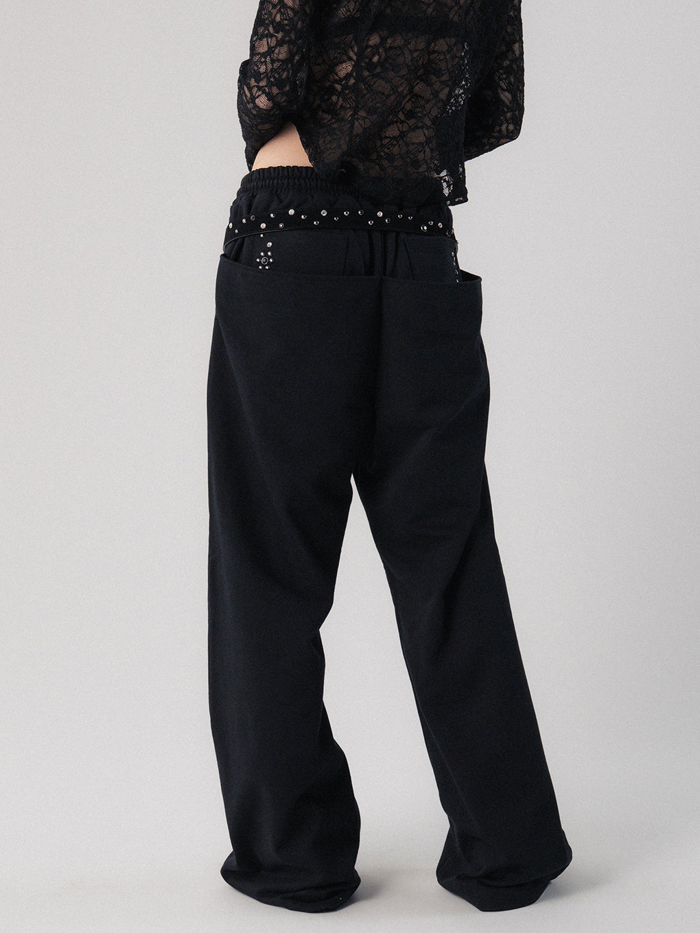 FRENCH TERRY STUDS PANTS