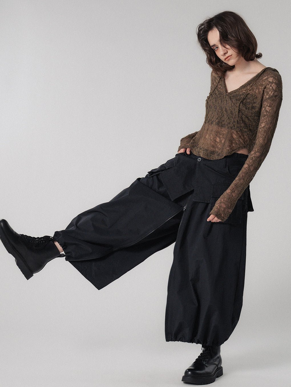 LACE HOODIE TOP