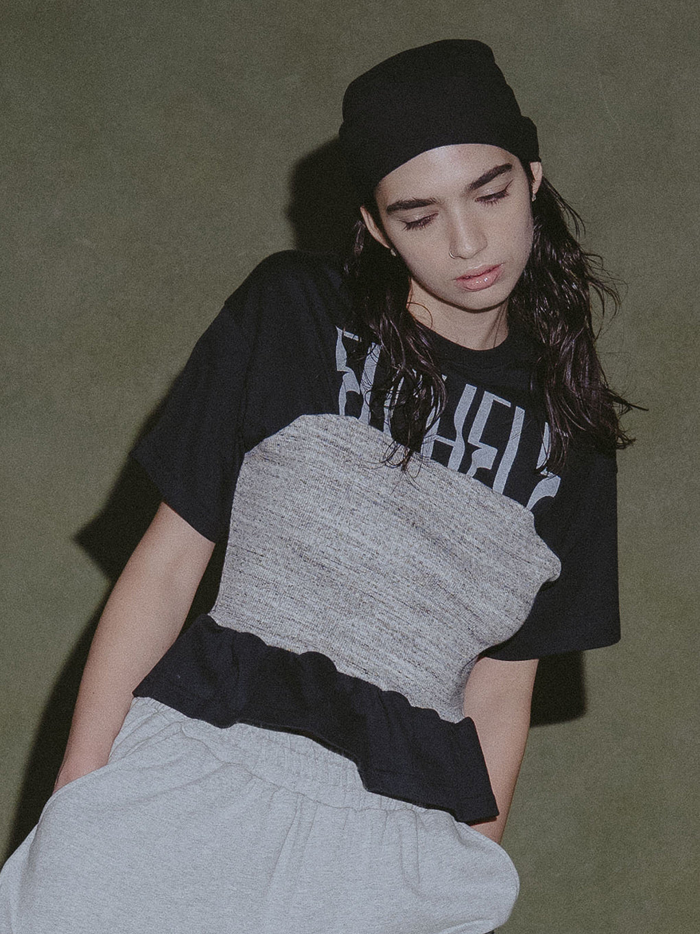 RIB BUSTIER TEE