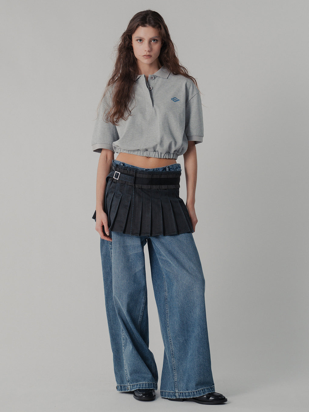 VINTAGE LIKE PLEATS WRAP SKIRT