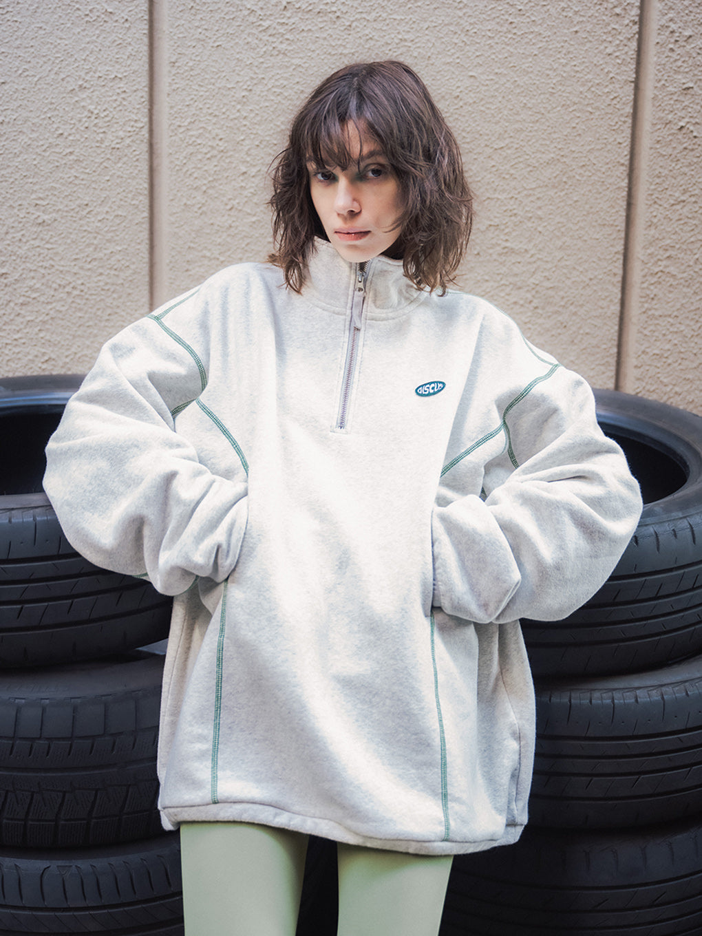 DISCUS FRENCHTERRY HALF ZIP PULLOVER